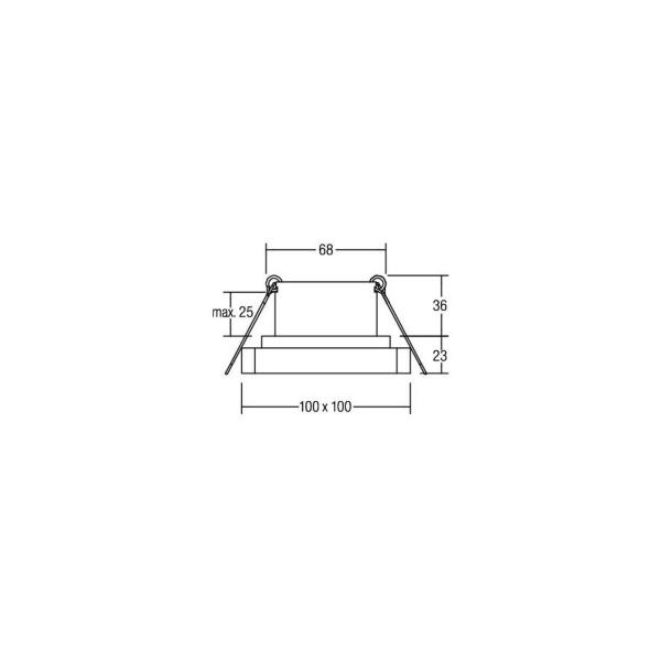 Brumberg QUBIC LED-Einbaudownlight mit Indirektanteil, 11,4W, 858lm, 3000K, weiß (12227173)