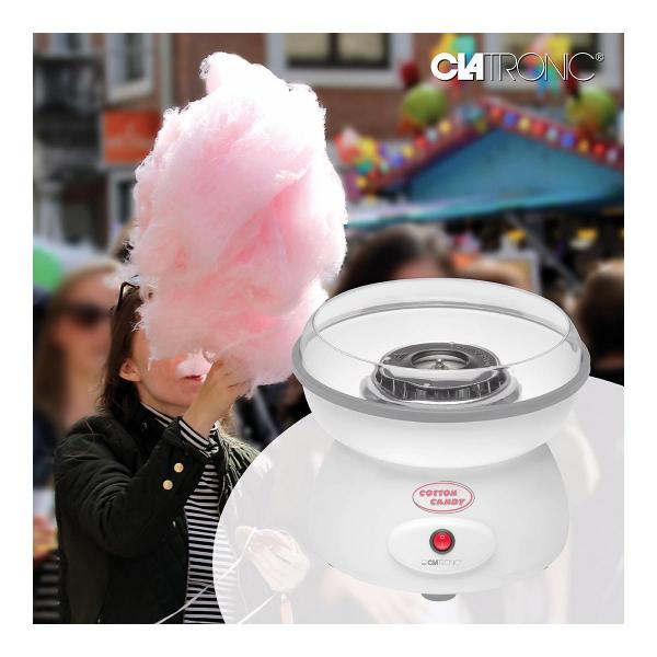 Clatronic ZWM 3478 Zuckerwatte-Maker, 500W, transparenter Spritzschutz, weiß (261661)