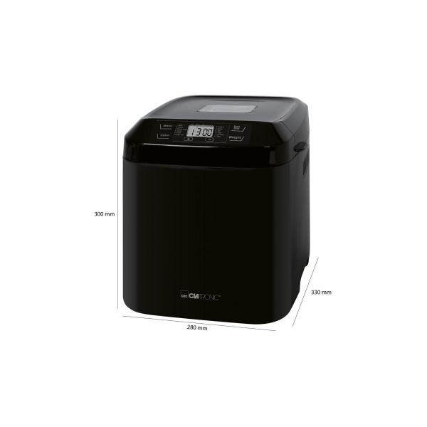 Clatronic BBA 3774 Brotbackautomat, 12 Backprogramme, Timer, 53 Kombinationsmöglichkeiten, schwarz (263966)