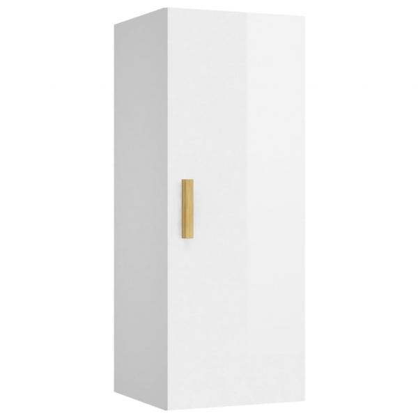  Wandschrank Hochglanz-Weiß 34,5x34x90 cm Holzwerkstoff