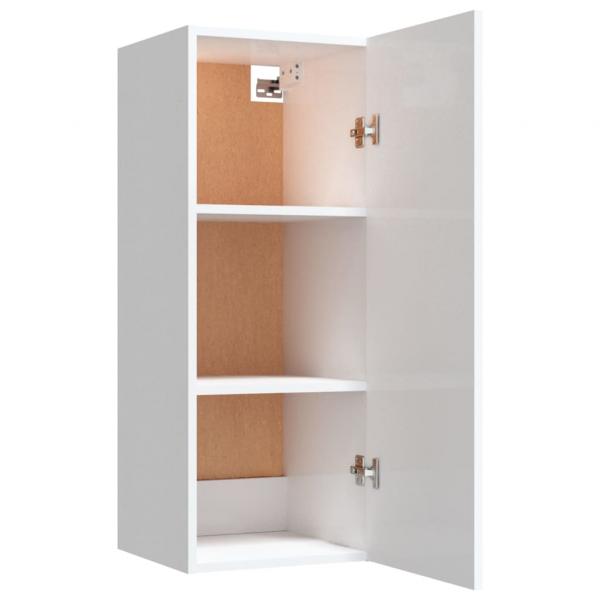 Wandschrank Hochglanz-Weiß 34,5x34x90 cm Holzwerkstoff