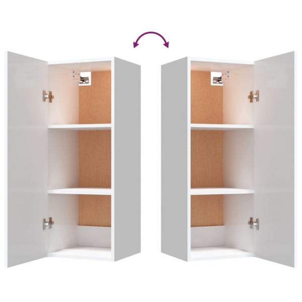  Wandschrank Hochglanz-Weiß 34,5x34x90 cm Holzwerkstoff