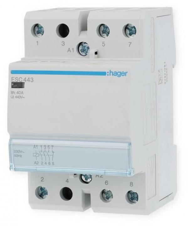 ARDEBO.de Hager ESC443 Installationsschütz, 40 A, 3 Schließer, 1 Öffner, 230V