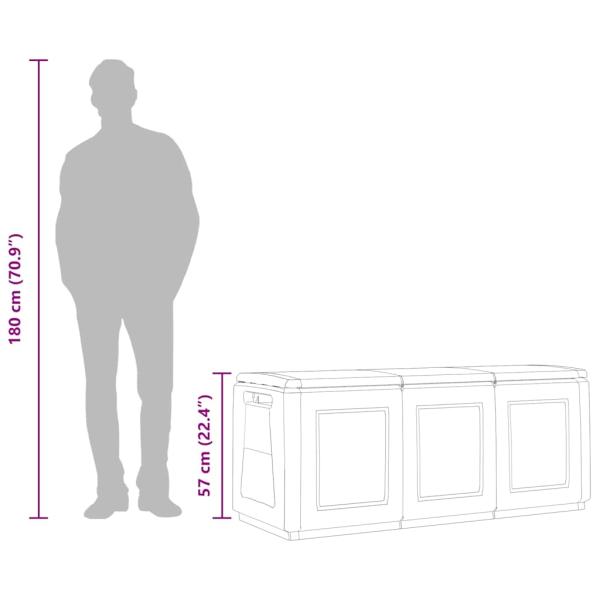 Garten Aufbewahrungsbox 138x53x57 cm 330 L Dunkelgrau Schwarz