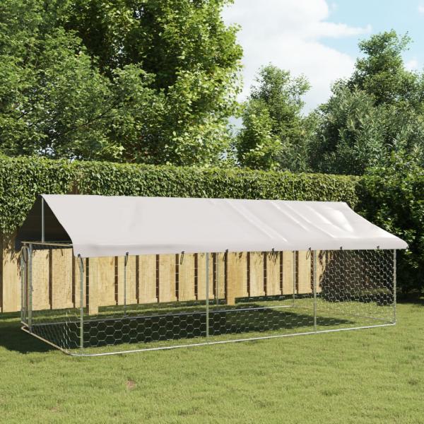 ARDEBO.de - Outdoor-Hundezwinger mit Dach 400x200x150 cm
