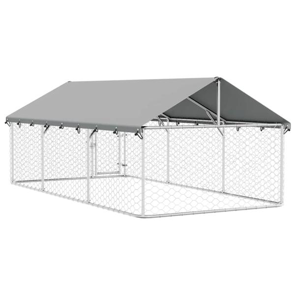 Outdoor-Hundezwinger mit Dach 400x200x150 cm