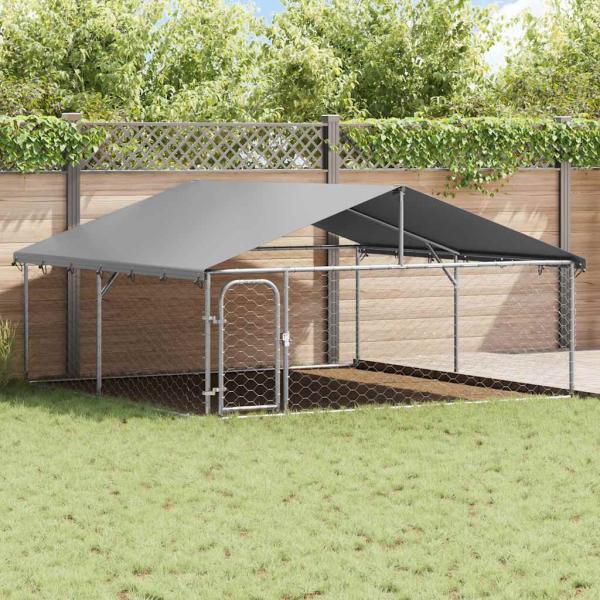 Outdoor-Hundezwinger mit Dach 300x300x150 cm