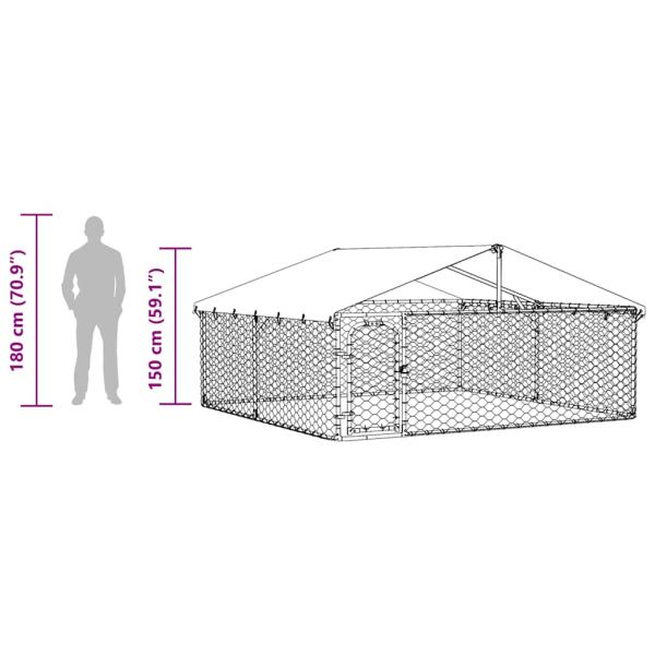 Outdoor-Hundezwinger mit Dach 300x300x150 cm