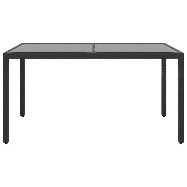 5-tlg. Garten-Essgruppe Poly Rattan und Hartglas Schwarz
