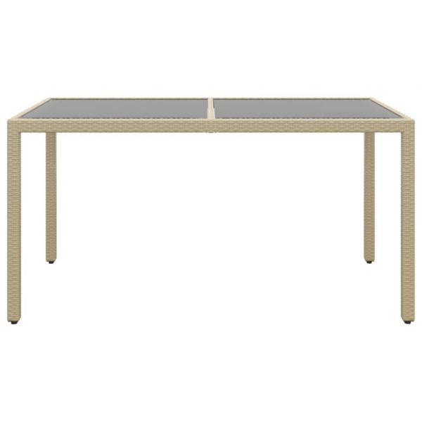5-tlg. Garten-Essgruppe Poly Rattan und Hartglas Beige