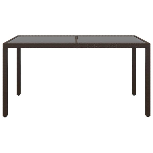 5-tlg. Garten-Essgruppe Poly Rattan und Hartglas Braun