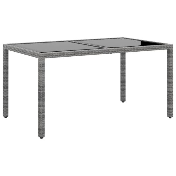 5-tlg. Garten-Essgruppe Poly Rattan und Hartglas Grau