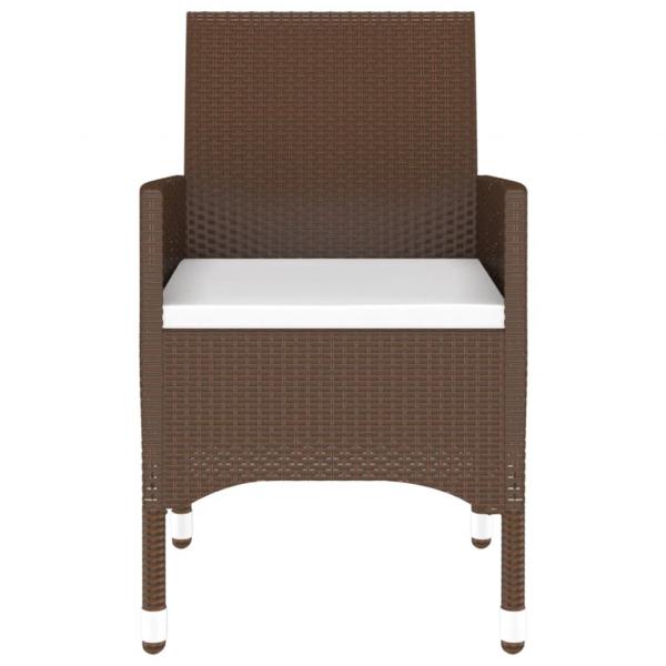 3-tlg. Garten-Essgruppe Poly Rattan Braun