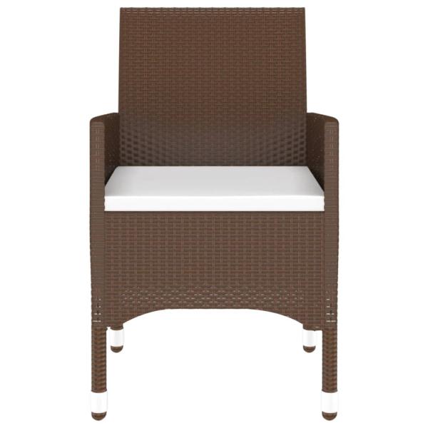 3-tlg. Garten-Essgruppe Poly Rattan Braun