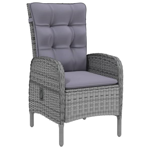 5-tlg. Garten-Essgruppe Poly Rattan Grau