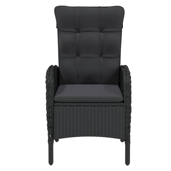 5-tlg. Garten-Essgruppe Poly Rattan Schwarz