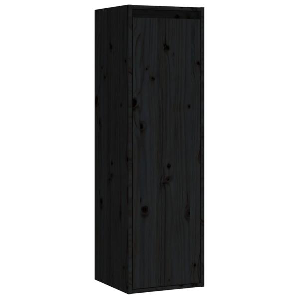 TV-Schränke 4 Stk. Schwarz Massivholz Kiefer