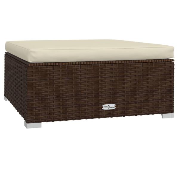 7-tlg. Garten-Lounge-Set mit Kissen Poly Rattan Braun