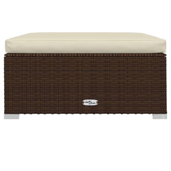 8-tlg. Garten-Lounge-Set mit Kissen Poly Rattan Braun