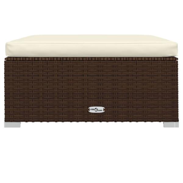 10-tlg. Garten-Lounge-Set mit Kissen Poly Rattan Braun