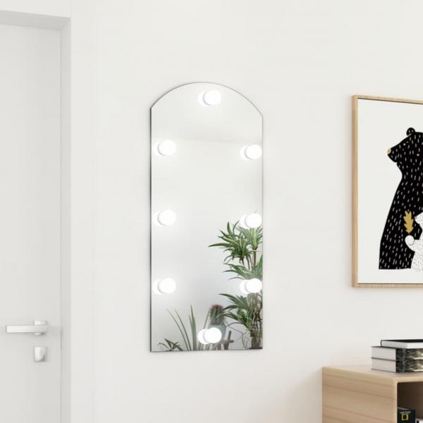 ARDEBO.de - Spiegel mit LED-Leuchten 90x45 cm Glas Bogenförmig