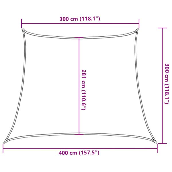 Sonnensegel 160 g/m² Beige 3/4x3 m HDPE