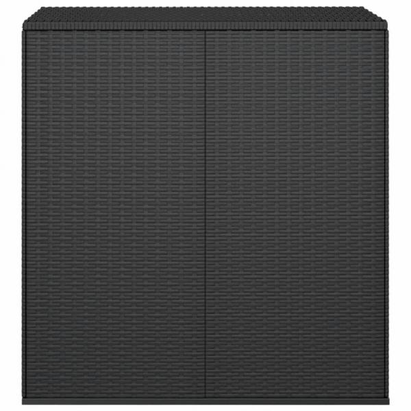 Garten-Kissenbox PE Rattan 100x49x103,5 cm Schwarz