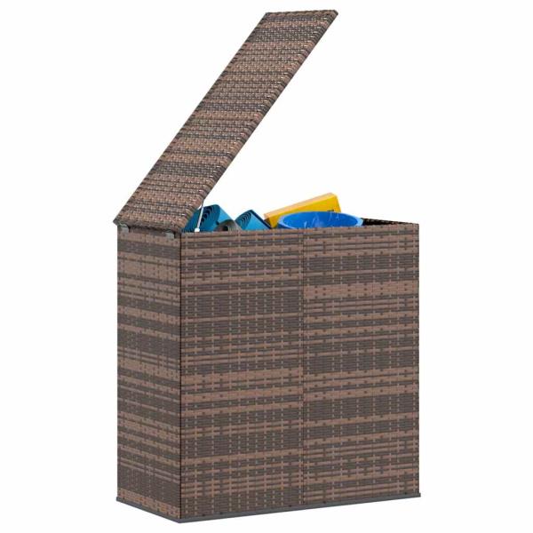 Garten-Kissenbox PE Rattan 100x49x103,5 cm Braun