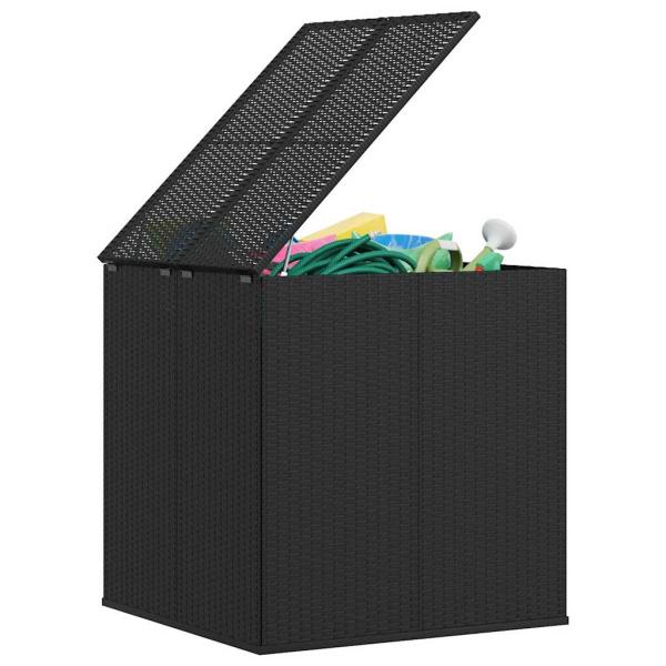 Garten-Kissenbox PE Rattan 100x97,5x104 cm Schwarz