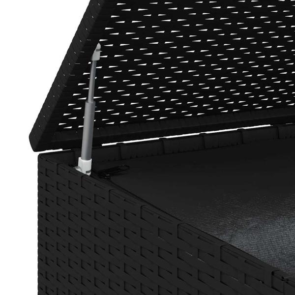 Garten-Kissenbox PE Rattan 100x97,5x104 cm Schwarz
