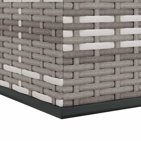 Garten-Kissenbox PE Rattan 100x97,5x104 cm Grau