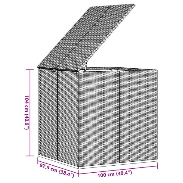 Garten-Kissenbox PE Rattan 100x97,5x104 cm Grau