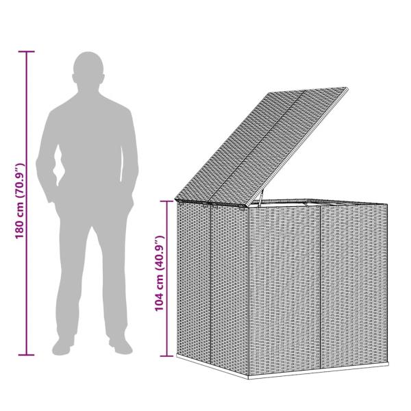 Garten-Kissenbox PE Rattan 100x97,5x104 cm Grau