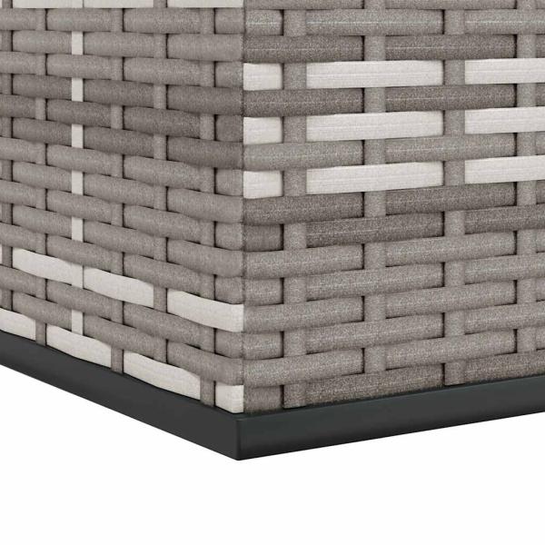 Garten-Kissenbox PE Rattan 291x100,5x104 cm Grau