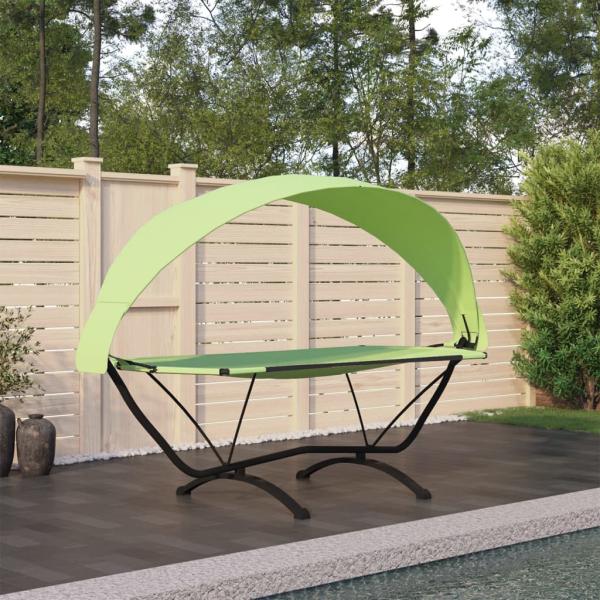 ARDEBO.de - Outdoor-Loungebett mit Dach Grün Stahl und Oxford-Stoff