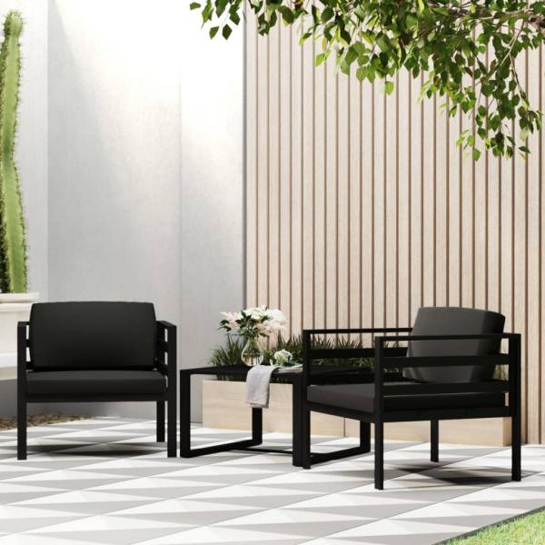 ARDEBO.de - Einzelsofas 2 Stk. mit Kissen Aluminium Anthrazit