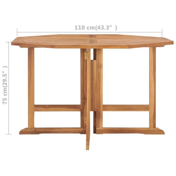 Garten-Esstisch Klappbar 110x110x75 cm Massivholz Teak