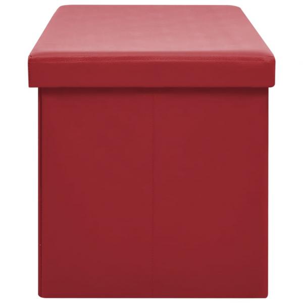 Faltbare Sitzbank mit Stauraum Weinrot PVC