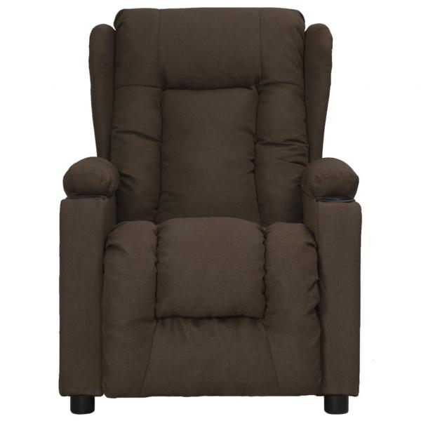 Massagesessel Dunkelbraun Stoff