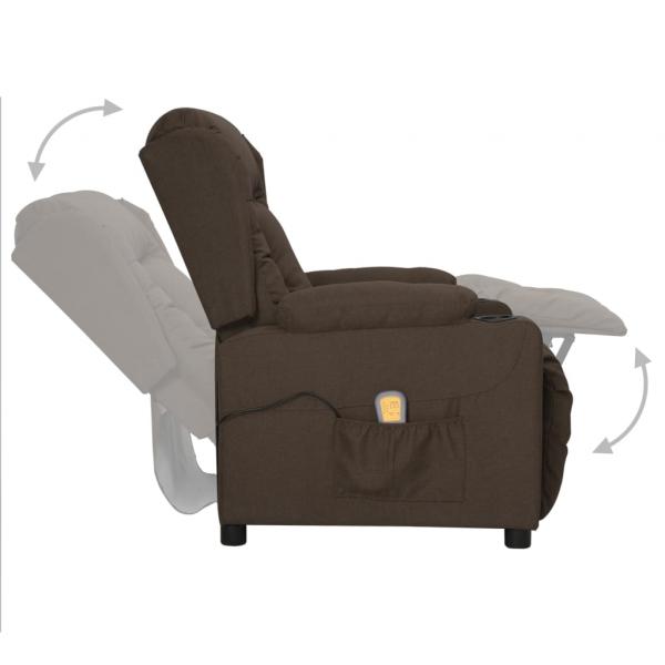 Massagesessel Dunkelbraun Stoff