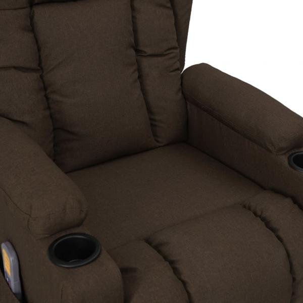 Massagesessel Dunkelbraun Stoff