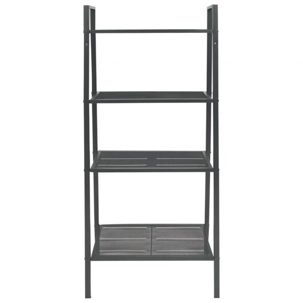 Bücherregal in Leiterform 4 Fächer Metall Anthrazit