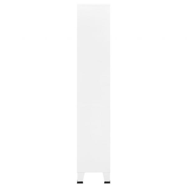 ARDEBO.de - Bücherregal im Industrie-Stil Weiß 80x32x180 cm Stahl