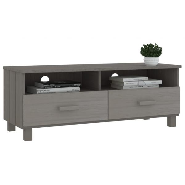 TV-Schrank HAMAR Hellgrau 106x40x40 cm Massivholz Kiefer