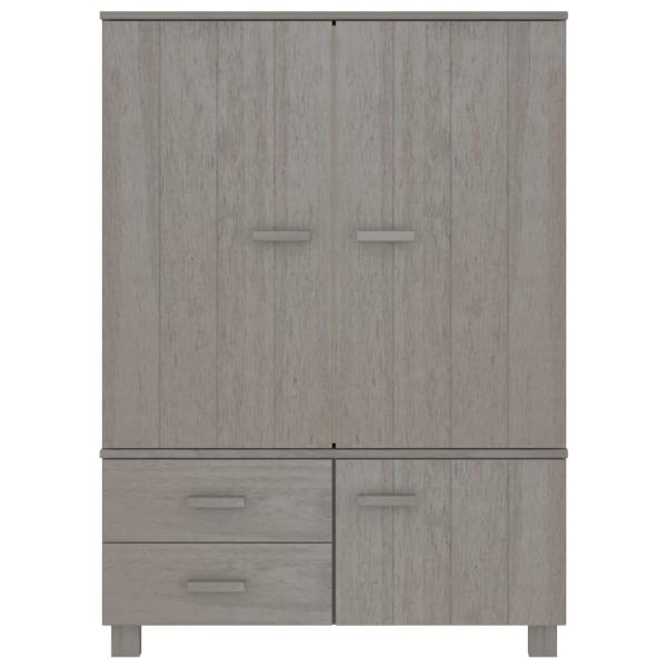 Kleiderschrank HAMAR Hellgrau 99x45x137 cm Massivholz Kiefer