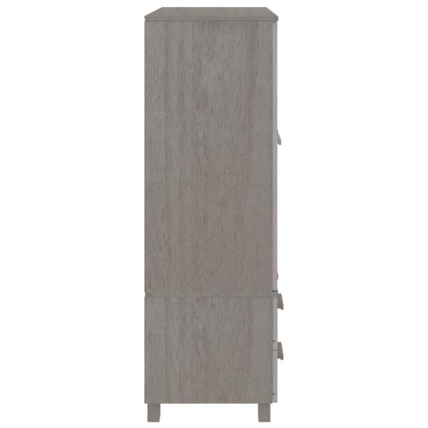 Kleiderschrank HAMAR Hellgrau 99x45x137 cm Massivholz Kiefer