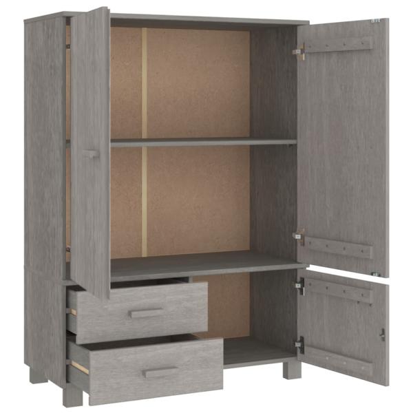 Kleiderschrank HAMAR Hellgrau 99x45x137 cm Massivholz Kiefer
