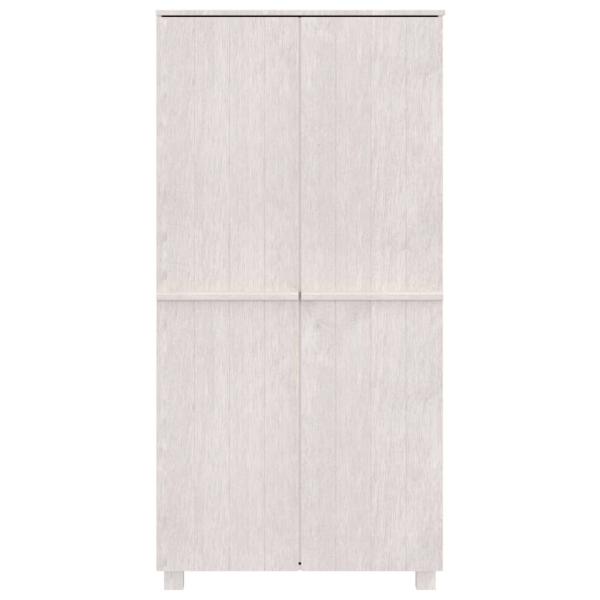 Kleiderschrank HAMAR Weiß 89x50x180 cm Massivholz Kiefer