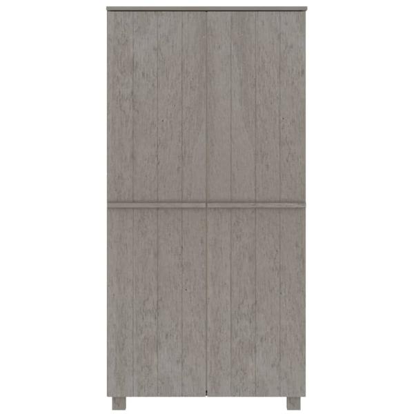 Kleiderschrank HAMAR Hellgrau 89x50x180 cm Massivholz Kiefer
