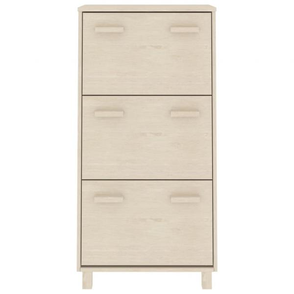 Schuhschrank HAMAR Honigbraun 59,5x35x117 cm Massivholz Kiefer